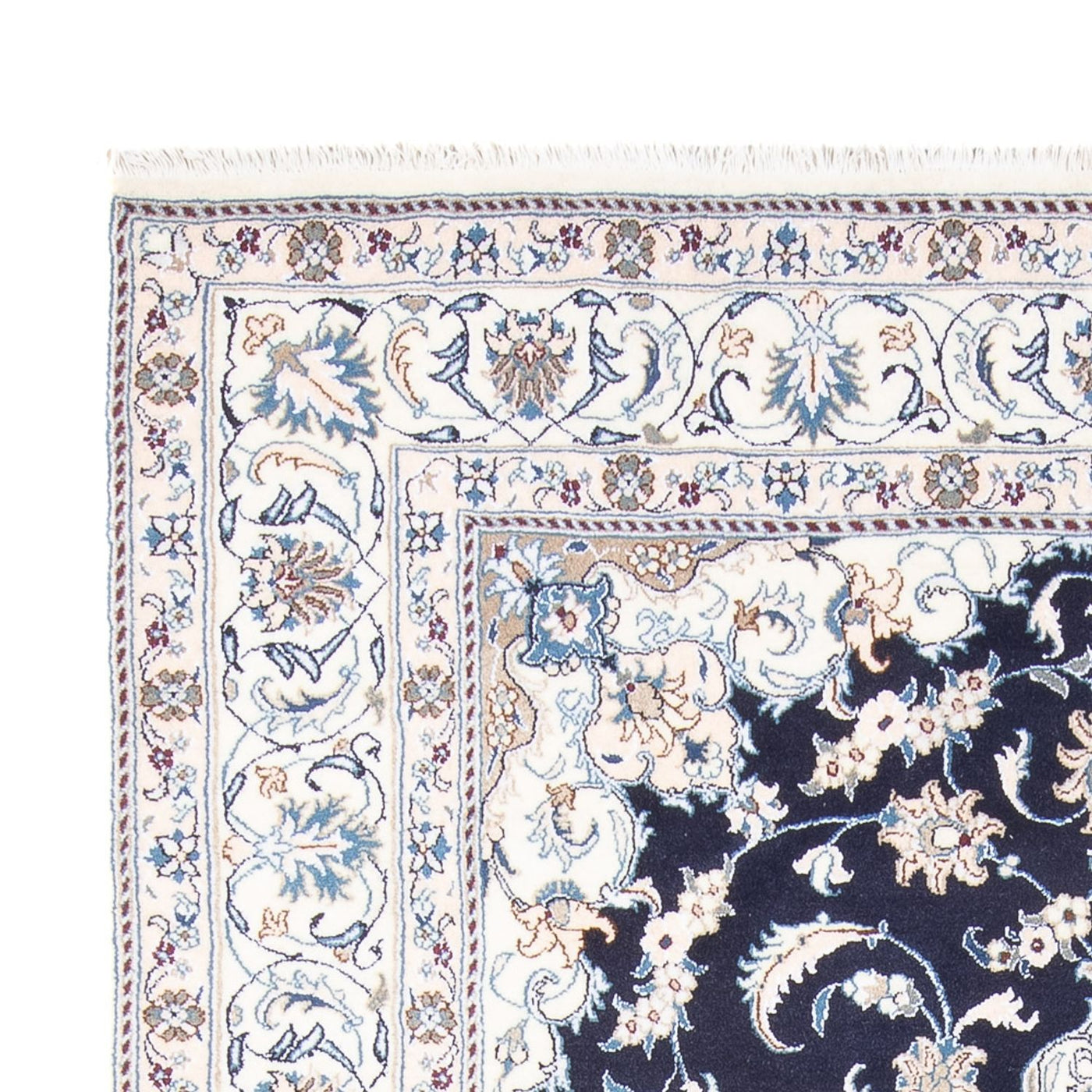 Tapete Persa - Nain - 295 x 203 cm - azul escuro