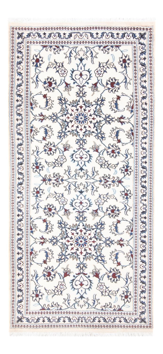 Corredor Tapete Persa - Nain - 192 x 88 cm - prata