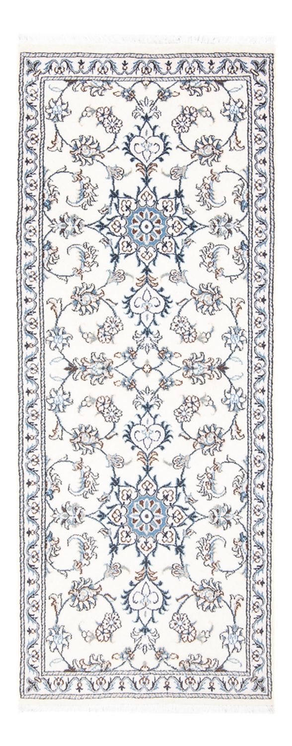 Corredor Tapete Persa - Nain - 197 x 76 cm - prata
