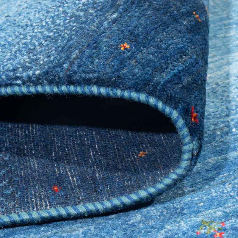 Tapete Gabbeh - Loribaft Persa - 252 x 173 cm - azul escuro