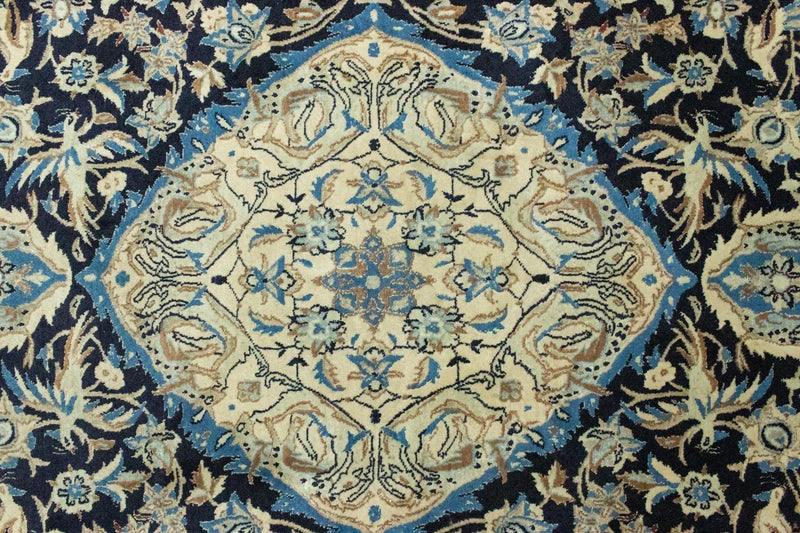 Tapete Persa - Nain - 208 x 125 cm - azul escuro