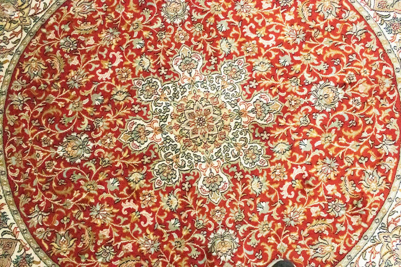 Seda da Caxemira Tapete 158x150cm - Tapete Oriental