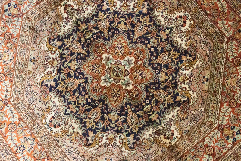Seda da Caxemira Tapete 127x125cm - Tapete Oriental