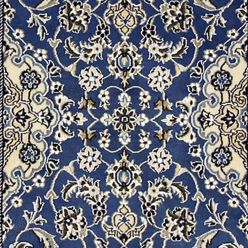 Corredor Tapete Persa - Nain - Royal - 200 x 60 cm - azul