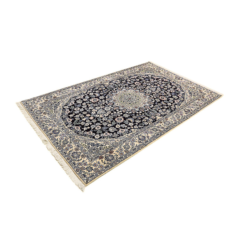 Tapete Persa - Nain - Royal - 204 x 128 cm - azul escuro
