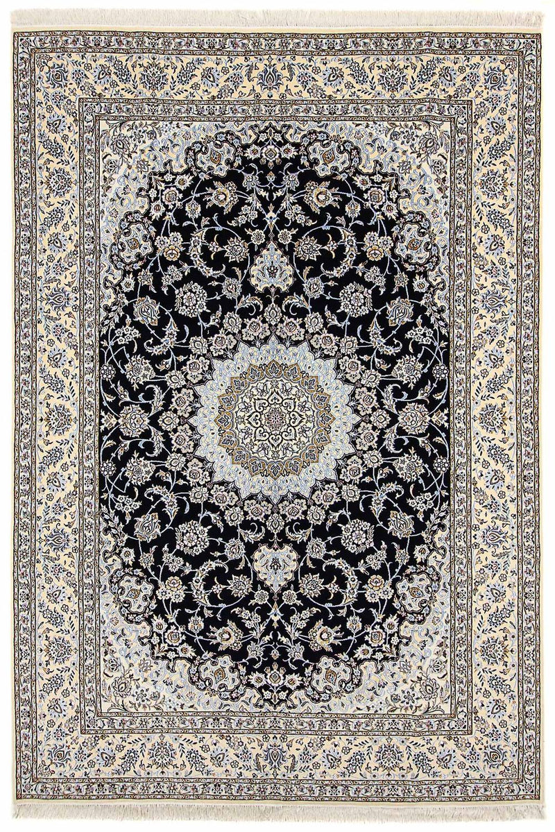 Tapete Persa - Nain - Royal - 356 x 248 cm - azul escuro