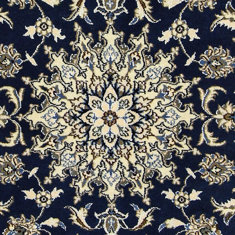 Tapete Persa - Nain - 203 x 120 cm - azul escuro