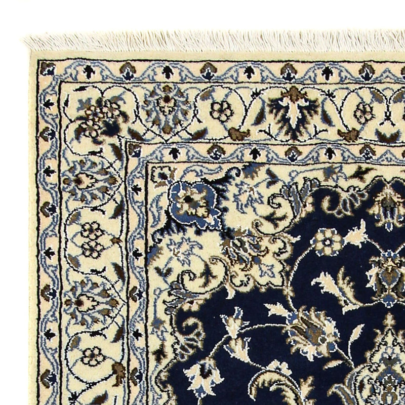 Tapete Persa - Nain - 203 x 120 cm - azul escuro