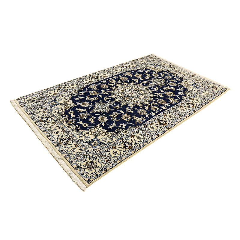 Tapete Persa - Nain - 203 x 120 cm - azul escuro