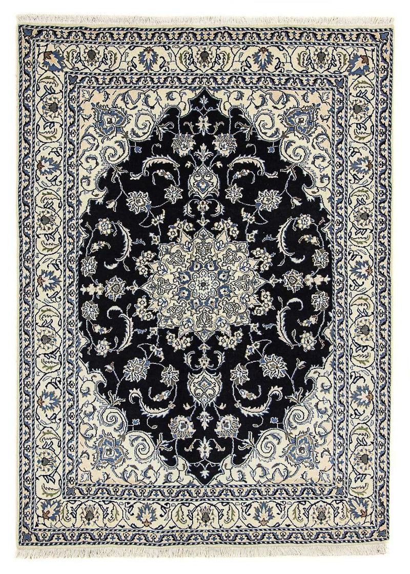 Tapete Persa - Nain - 226 x 167 cm - azul escuro