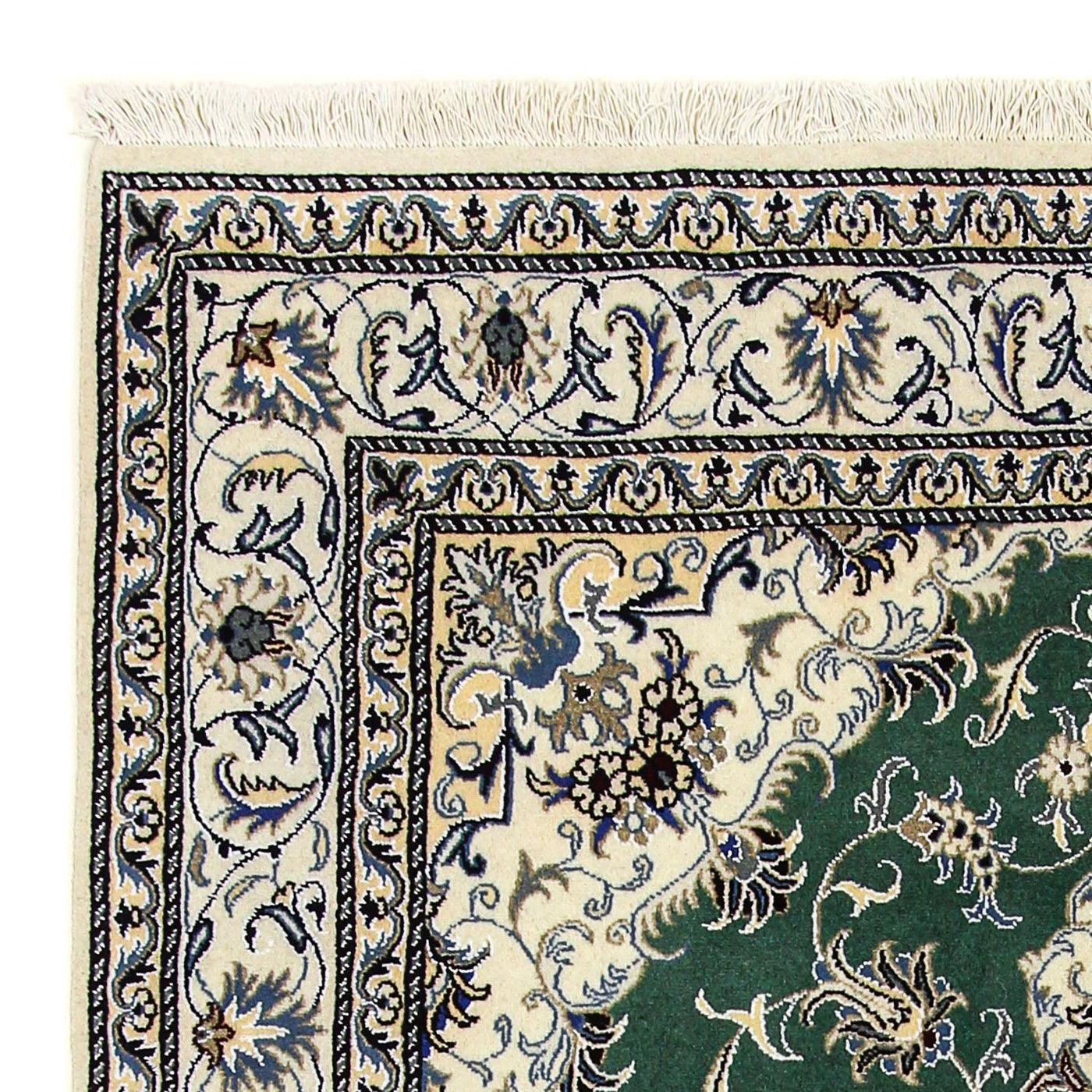 Tapete Persa - Nain - 237 x 168 cm - verde escuro