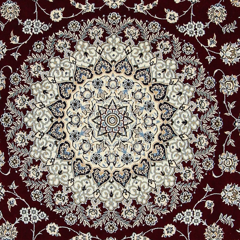Tapete Persa - Nain - Premium praça  - 207 x 206 cm - vermelho escuro