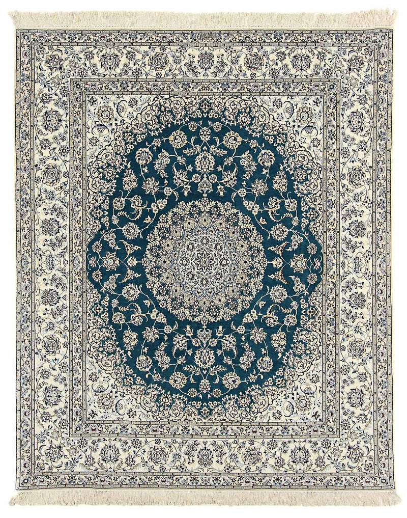 Tapete Persa - Nain - Premium - 244 x 200 cm - azul escuro