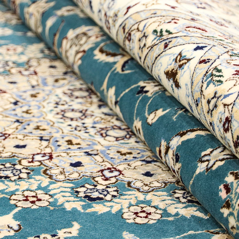 Tapete Persa - Nain - Premium - 244 x 200 cm - azul escuro