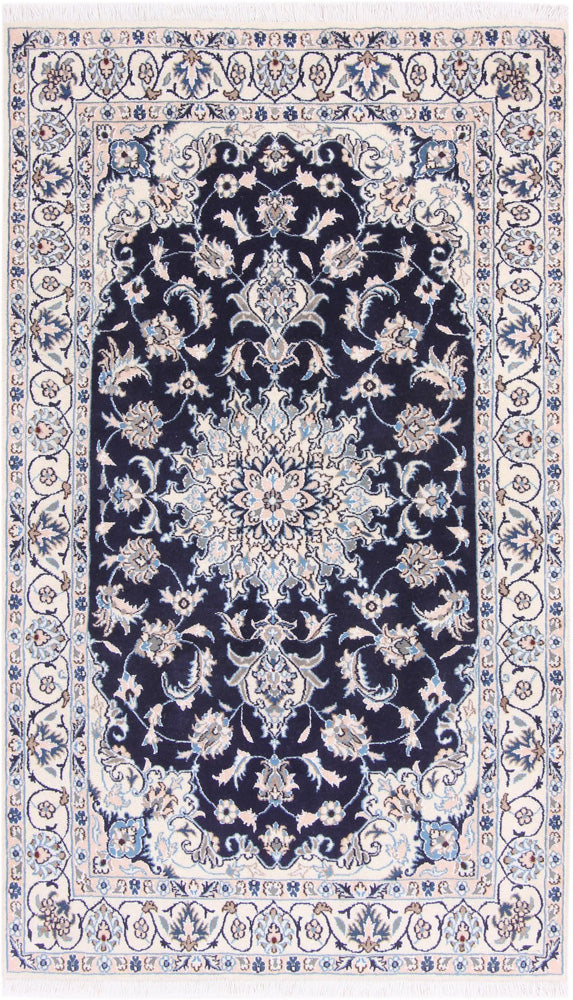 Perserteppich - Nain - 202 x 119 cm - dunkelblau