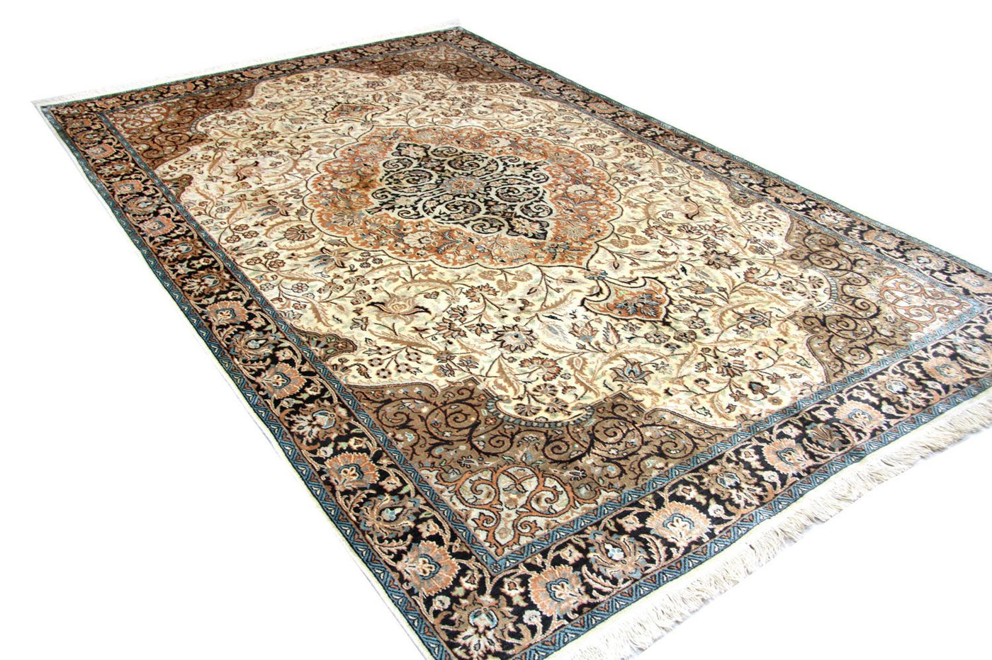 Seda da Caxemira Tapete 272x177cm - Tapete Oriental