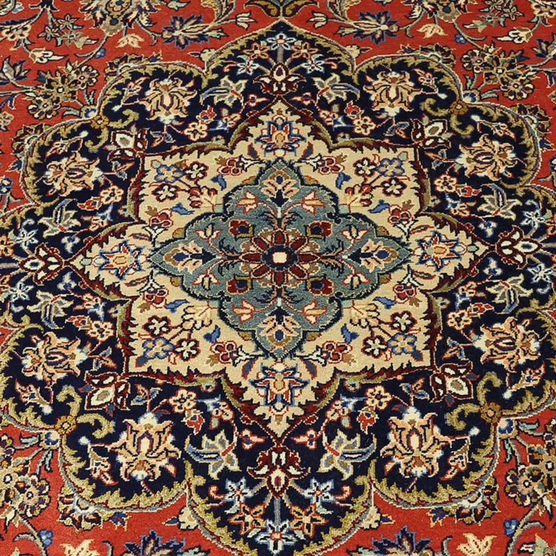 Tapete Persa - Ghom - Royal - Colar de seda - 220 x 141 cm - vermelho