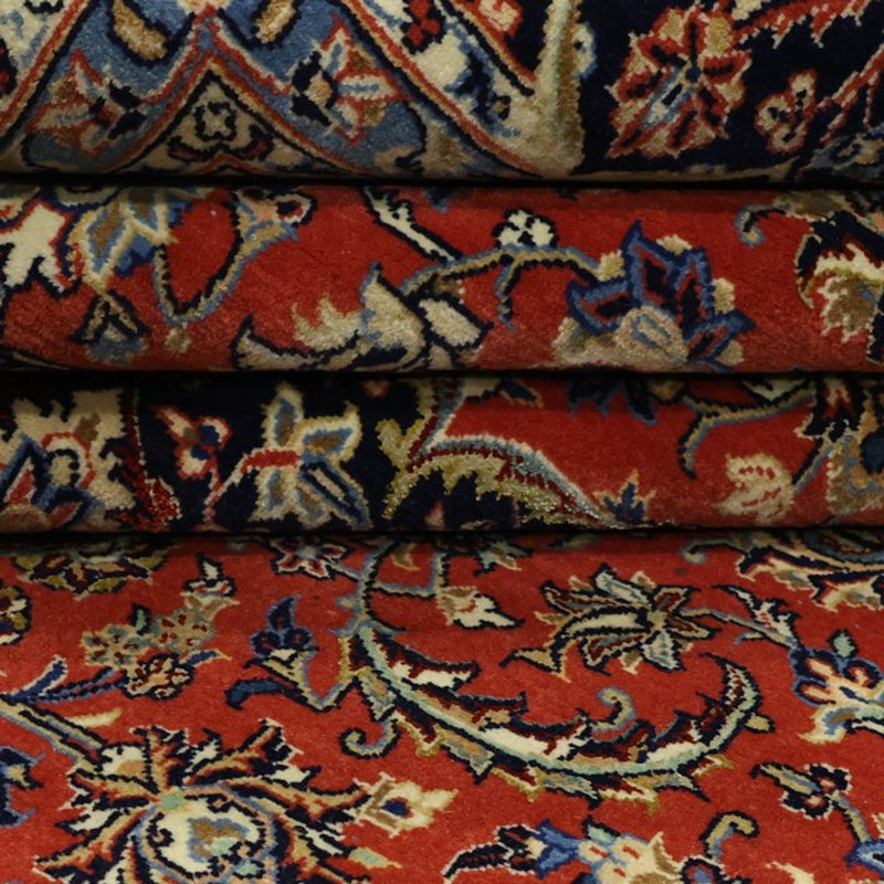 Tapete Persa - Ghom - Royal - Colar de seda - 220 x 141 cm - vermelho