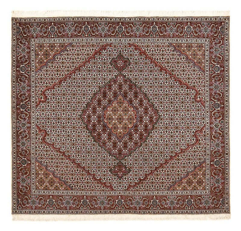 Tapete Persa - Bijar praça  - 202 x 198 cm - ferrugem