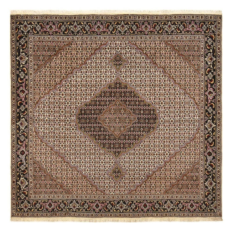 Tapete Persa - Tabriz - Royal praça  - 204 x 204 cm - castanho