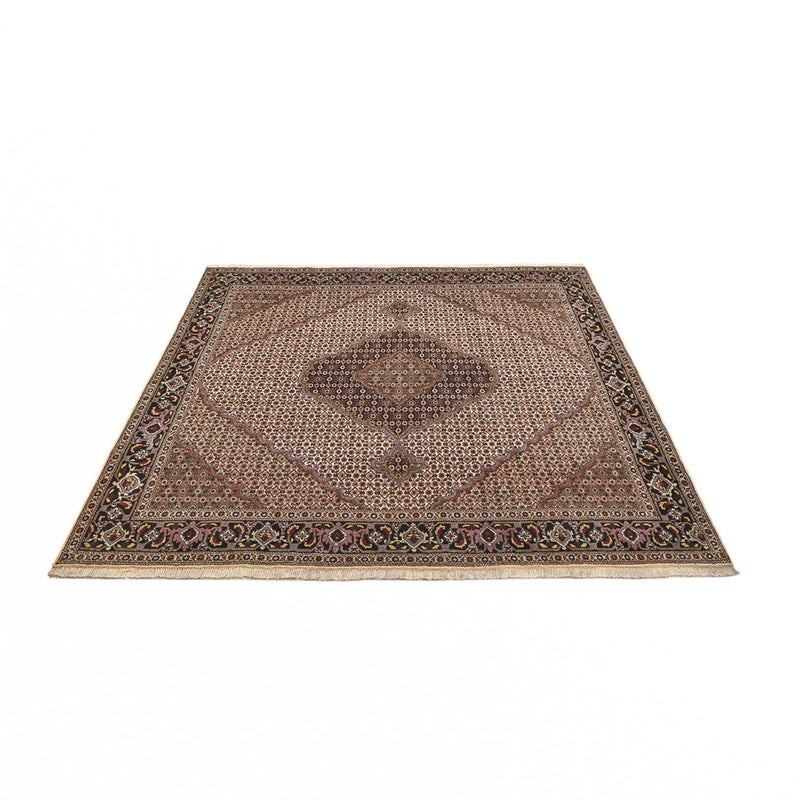 Tapete Persa - Tabriz - Royal praça  - 204 x 204 cm - castanho
