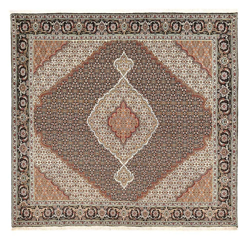 Tapete Persa - Tabriz - Royal praça  - 204 x 200 cm - castanho