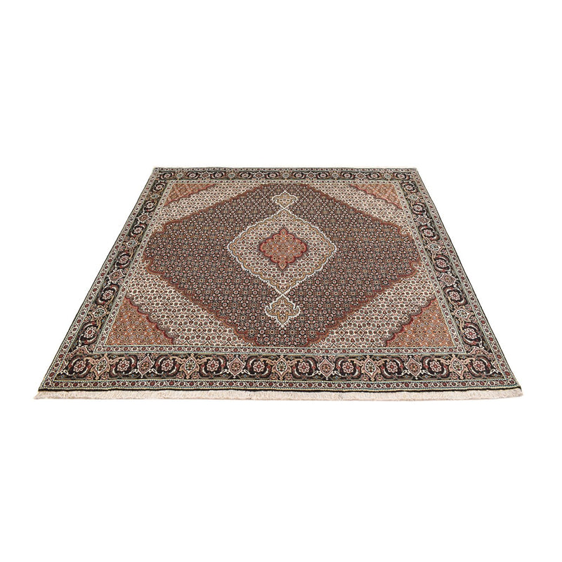 Tapete Persa - Tabriz - Royal praça  - 204 x 200 cm - castanho