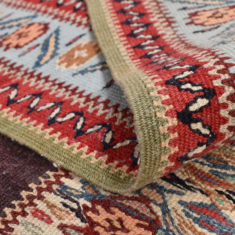 Corredor Tapete Kelim - Oriental - 495 x 85 cm - azul escuro