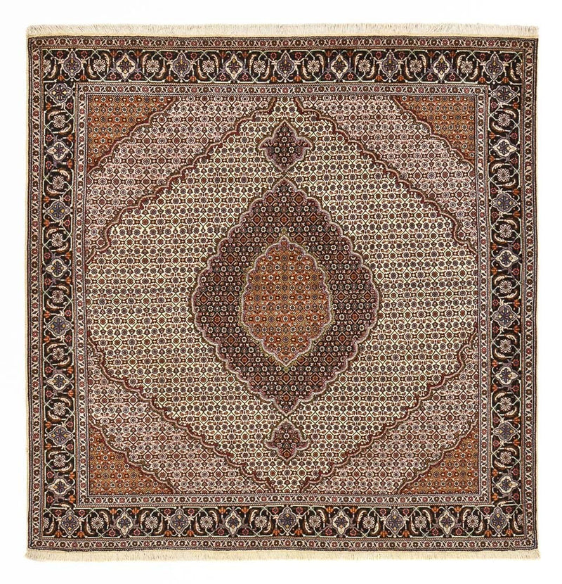 Tapete Persa - Tabriz - Royal praça  - 210 x 200 cm - castanho claro