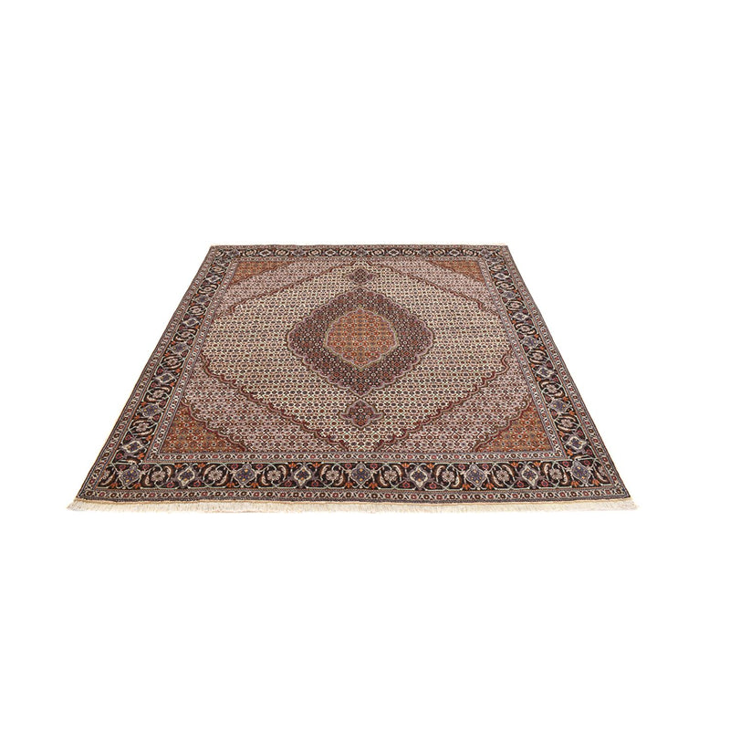 Tapete Persa - Tabriz - Royal praça  - 210 x 200 cm - castanho claro