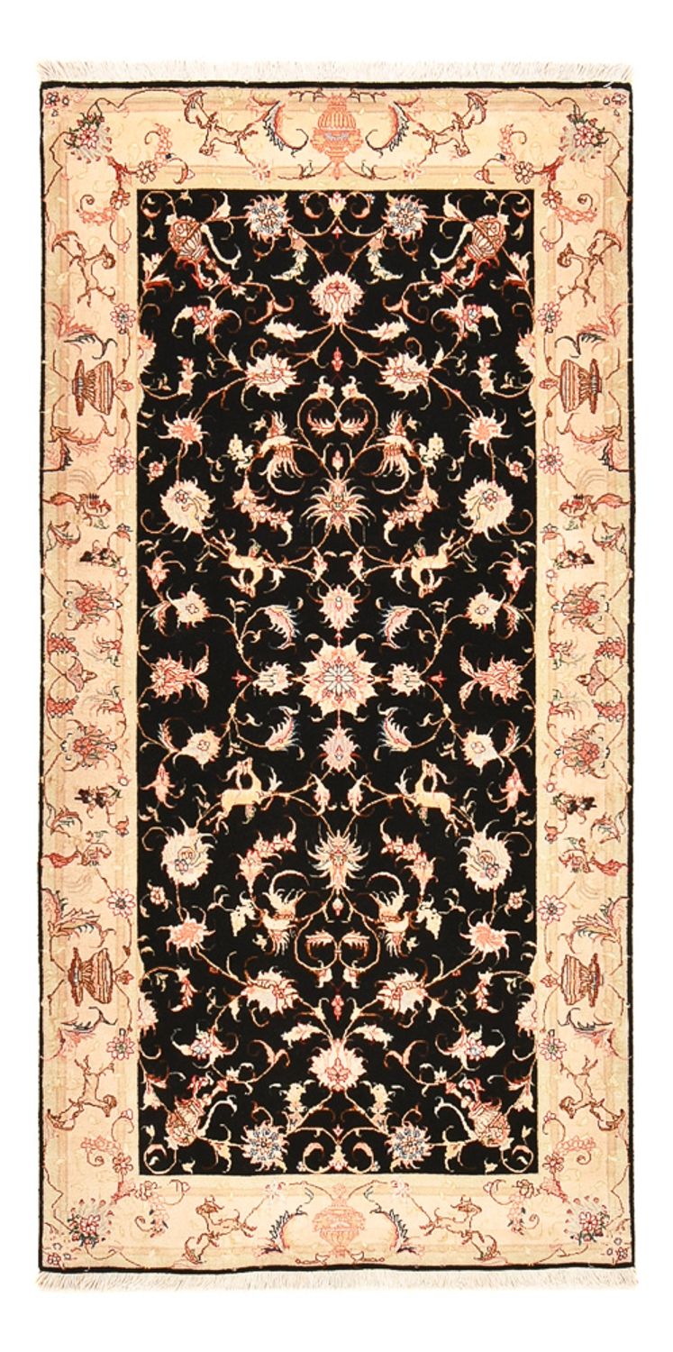 Corredor Tapete Persa - Tabriz - Royal - 204 x 100 cm - azul escuro