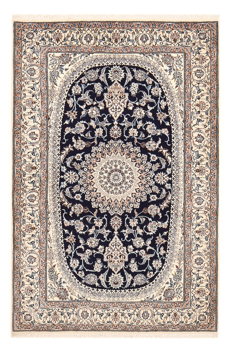 Tapete Persa - Nain - Premium - 198 x 131 cm - azul escuro