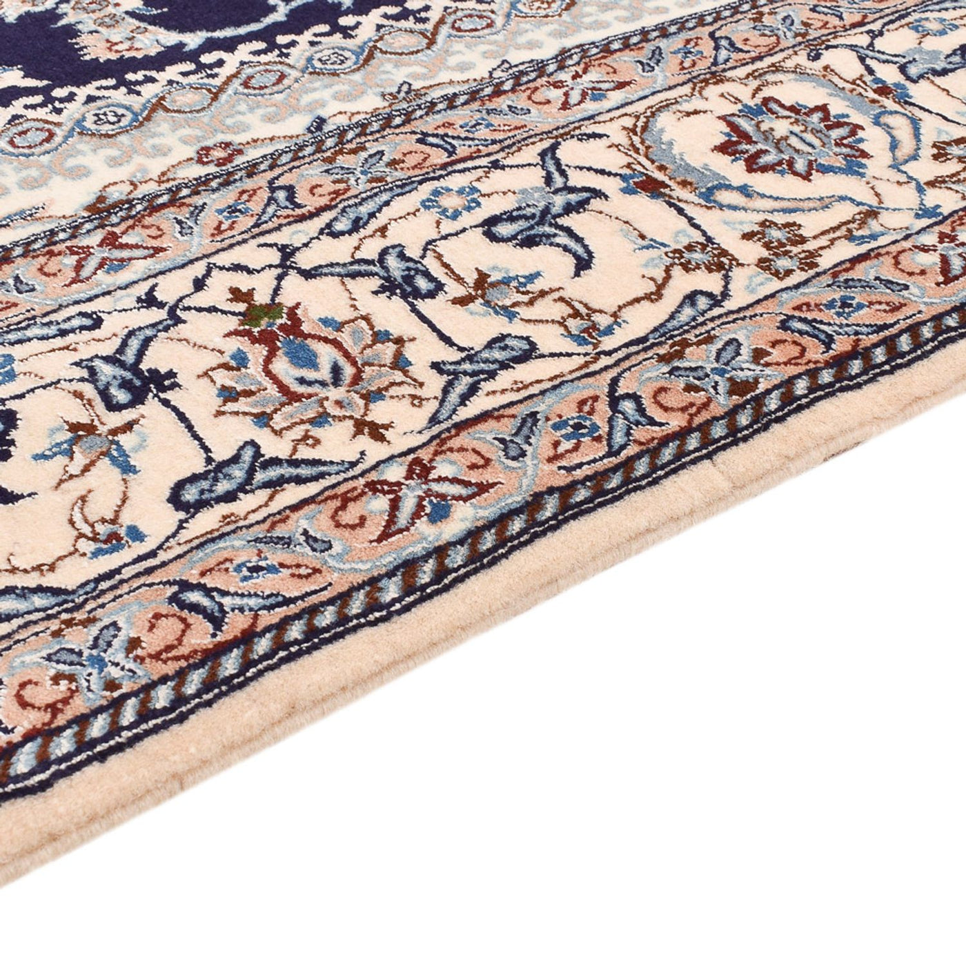 Tapete Persa - Nain - Premium - 198 x 131 cm - azul escuro