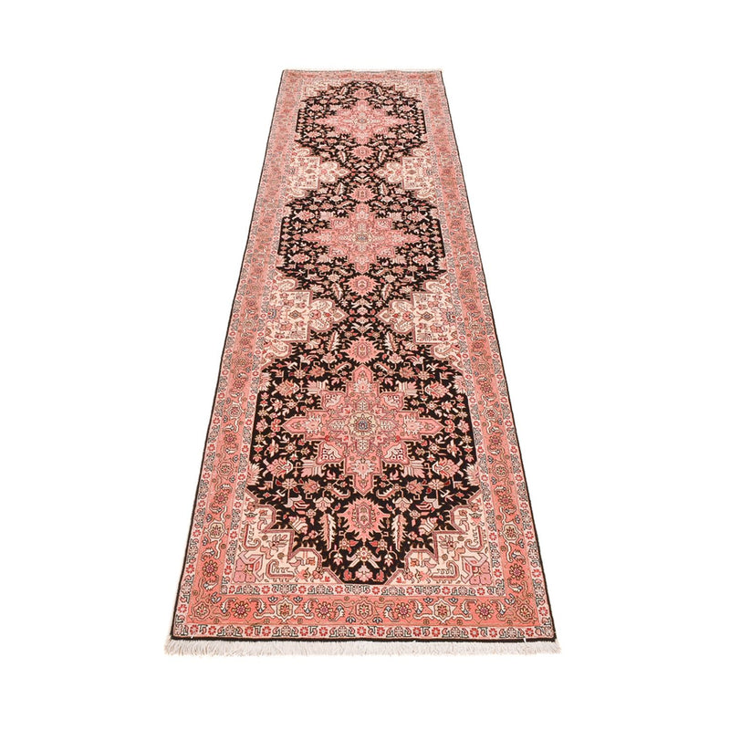 Corredor Tapete Persa - Tabriz - Royal - 352 x 91 cm - azul escuro