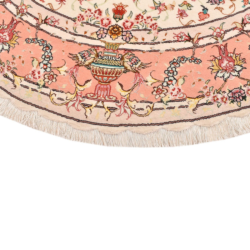 Tapete Persa - Tabriz - Premium ronda  - 200 x 200 cm - creme