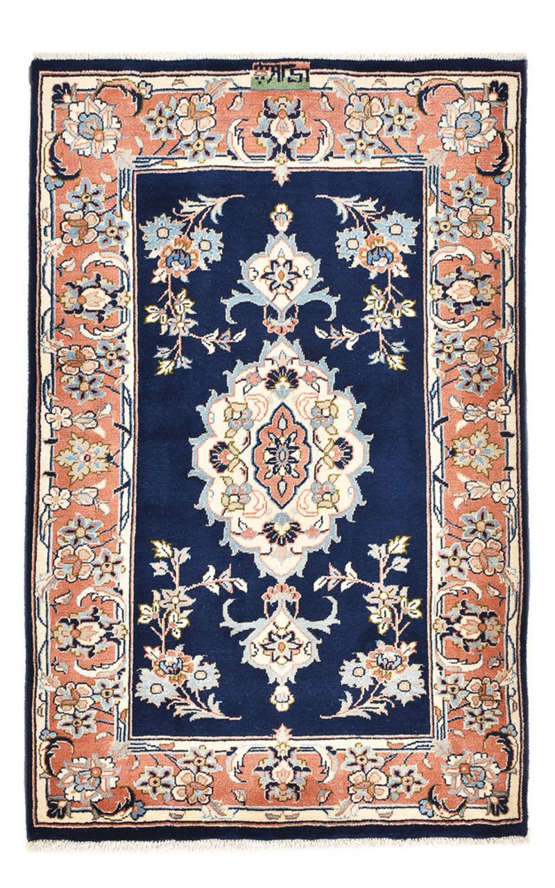 Tapete persa - Keshan - 132 x 85 cm - azul