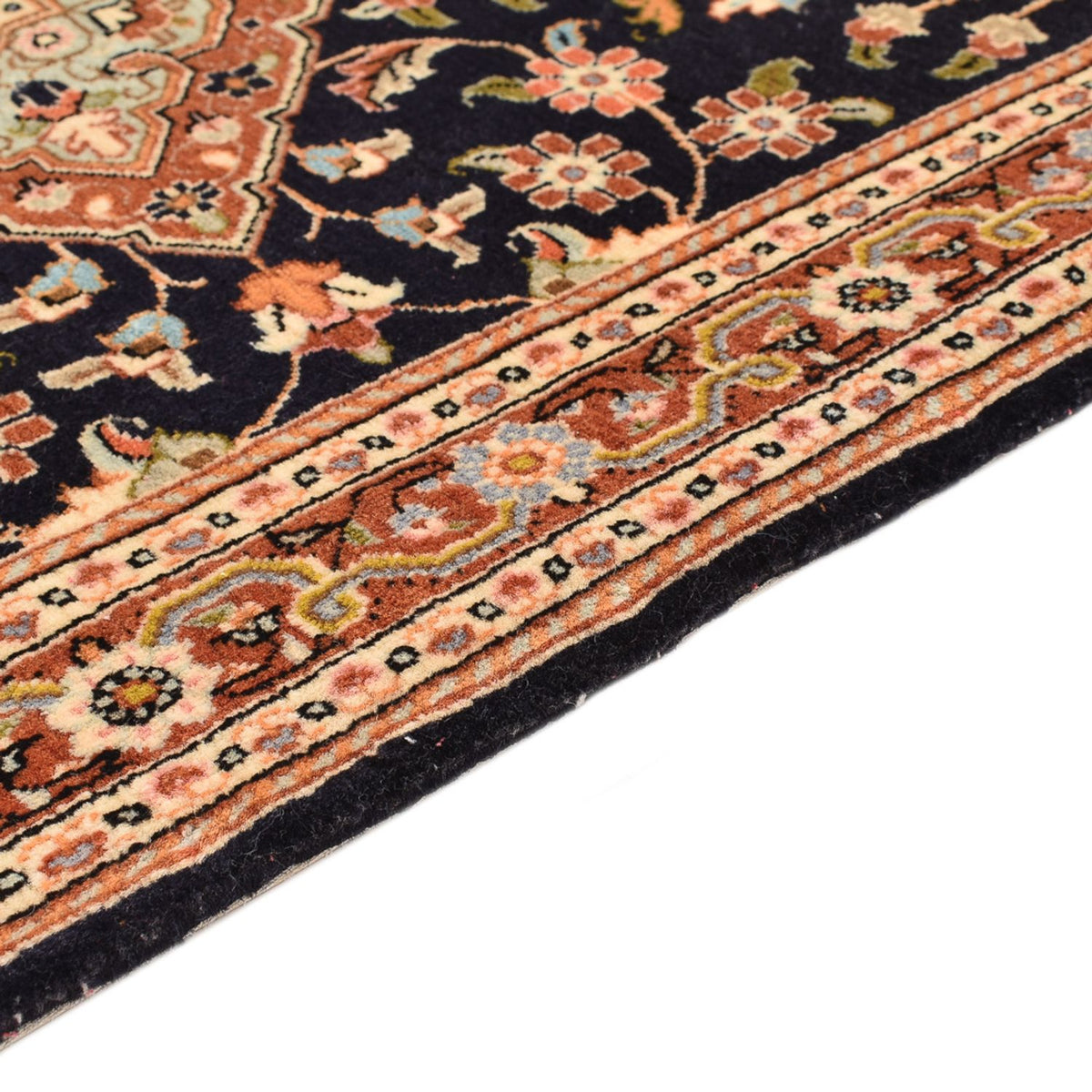 Qom Tapete 70x105cm - Tapete persa - azul escuro
