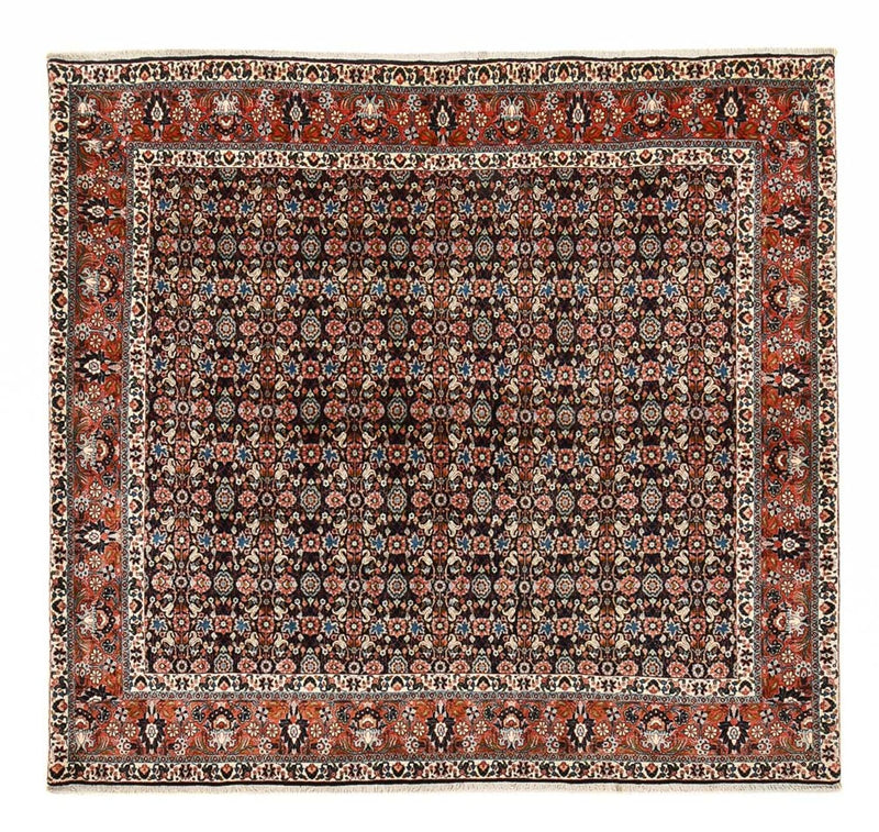 Tapete Persa - Bijar praça  - 254 x 243 cm - vermelho escuro