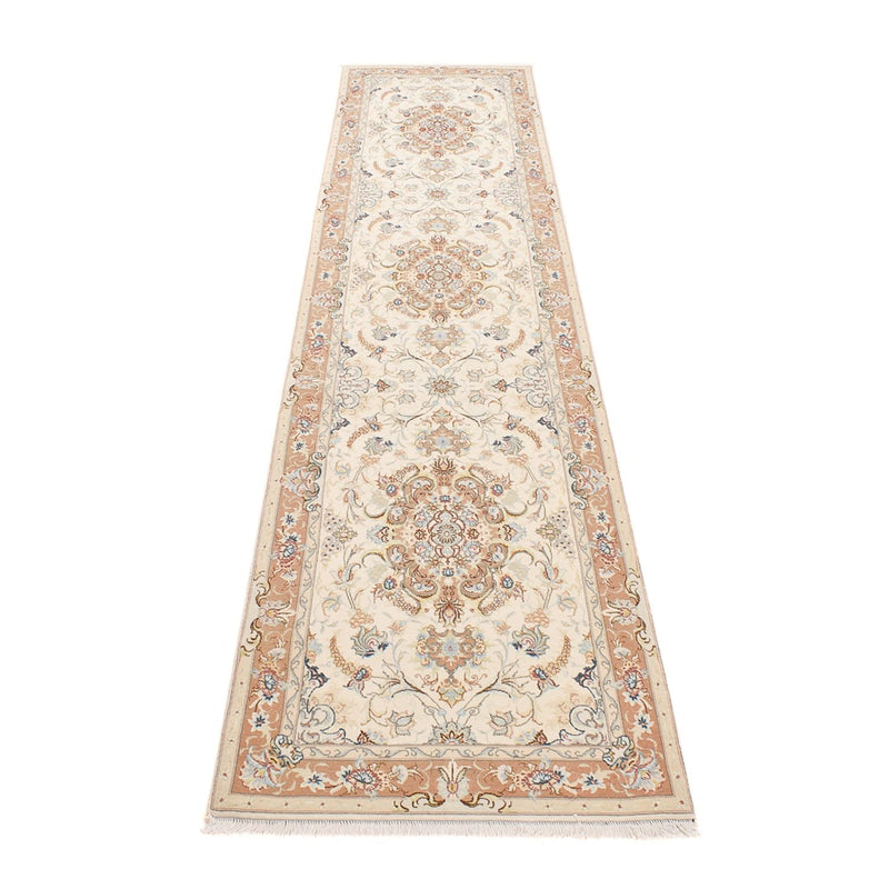 Corredor Tapete Persa - Tabriz - Royal - 372 x 87 cm - bege