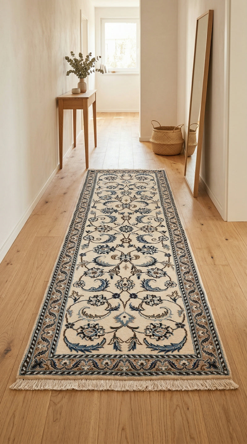 Corredor Tapete Persa - Nain - Royal - 200 x 60 cm - creme