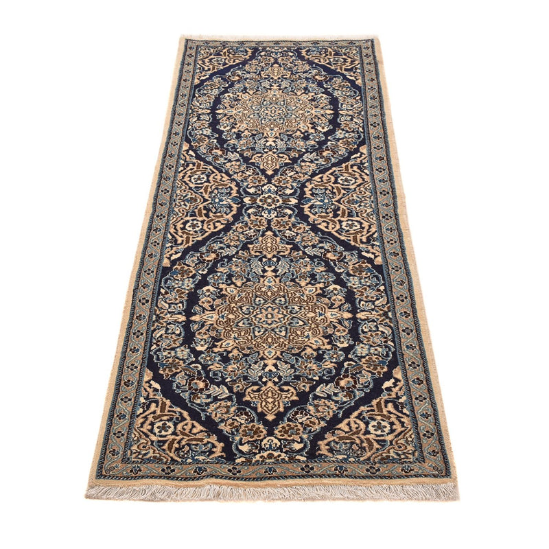 Corredor Tapete Persa - Nain - Royal - 188 x 65 cm - azul escuro