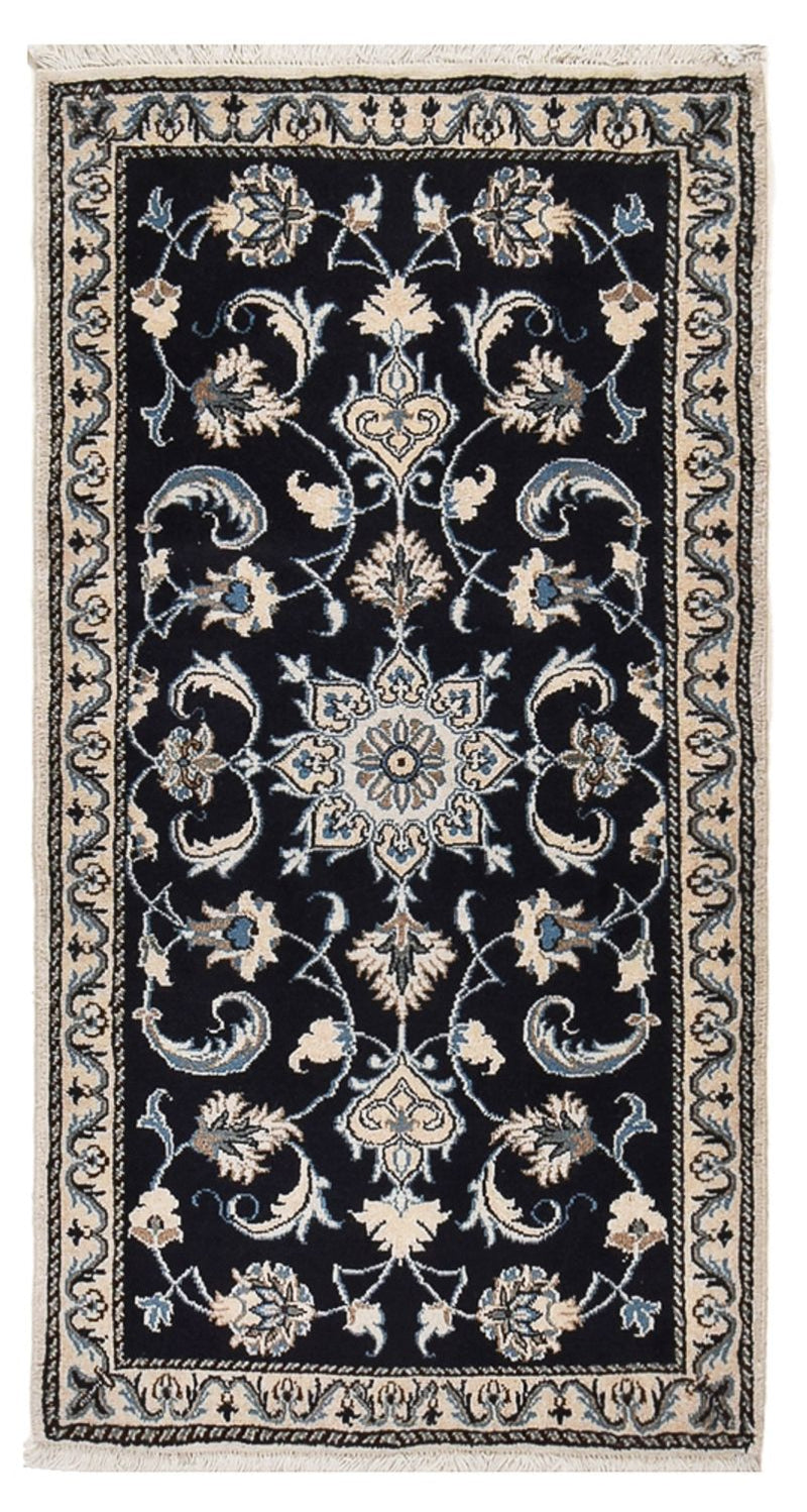 Tapete Persa - Nain - 132 x 72 cm - azul escuro