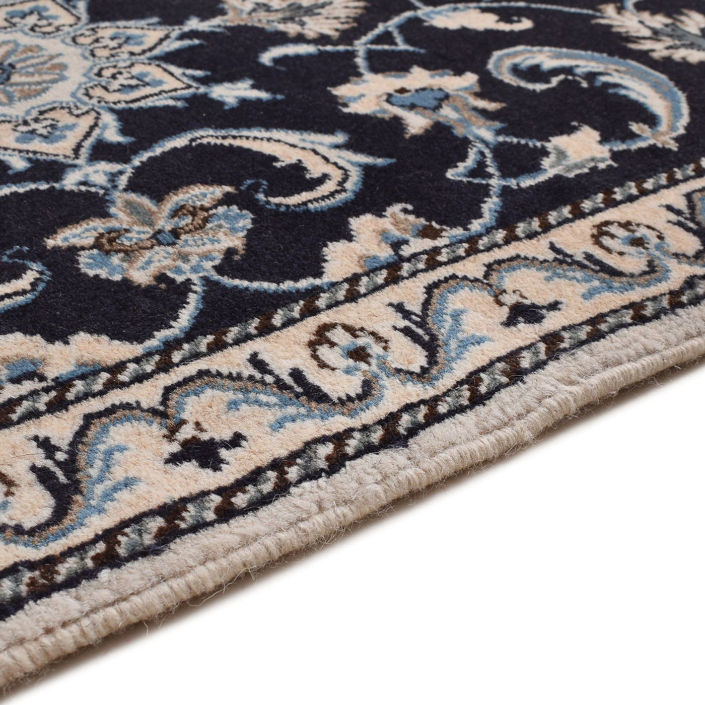 Tapete Persa - Nain - 132 x 72 cm - azul escuro