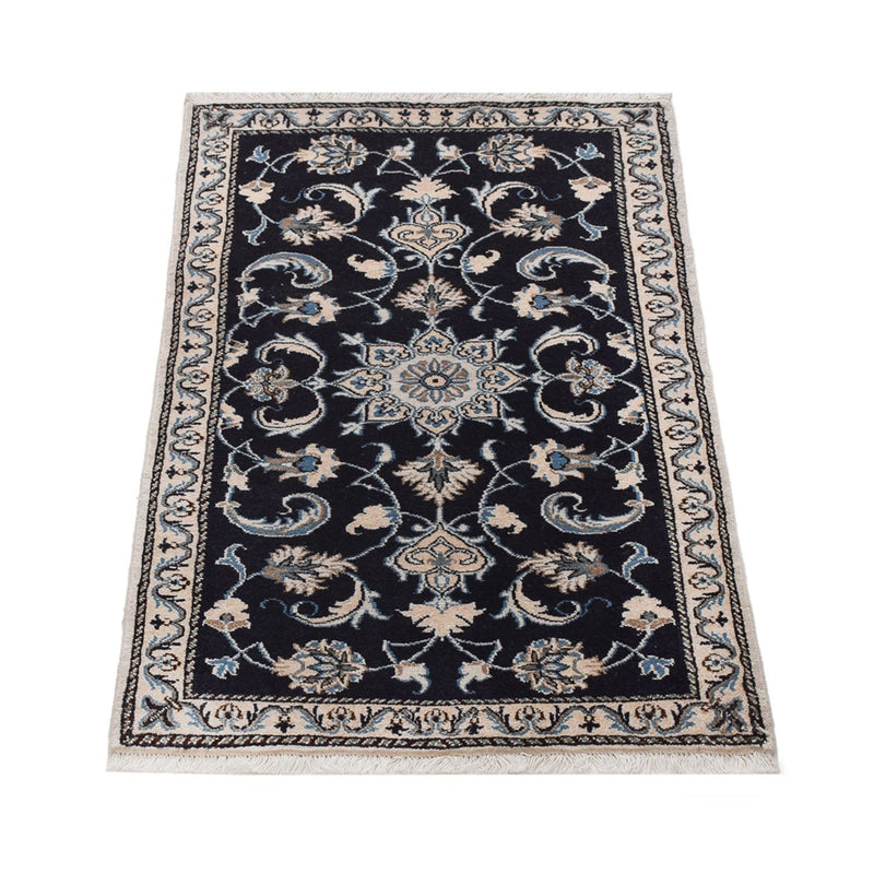 Tapete Persa - Nain - 132 x 72 cm - azul escuro