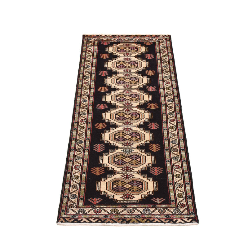Corredor Tapete turquaman - 187 x 63 cm - azul escuro