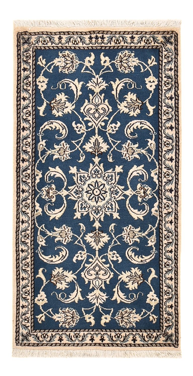Tapete Persa - Nain - 133 x 70 cm - azul petróleo