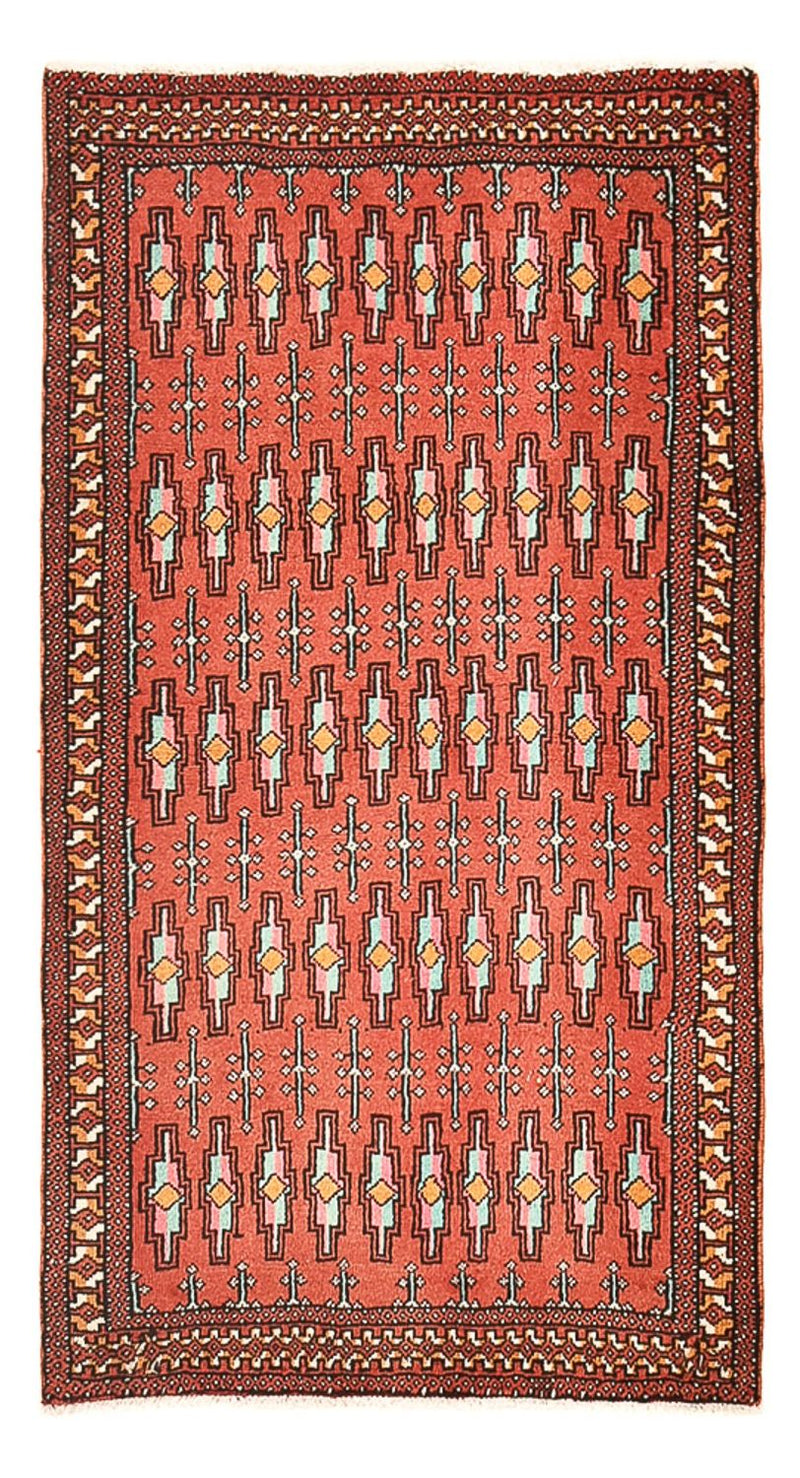 Tapete turquaman - 129 x 71 cm - vermelho