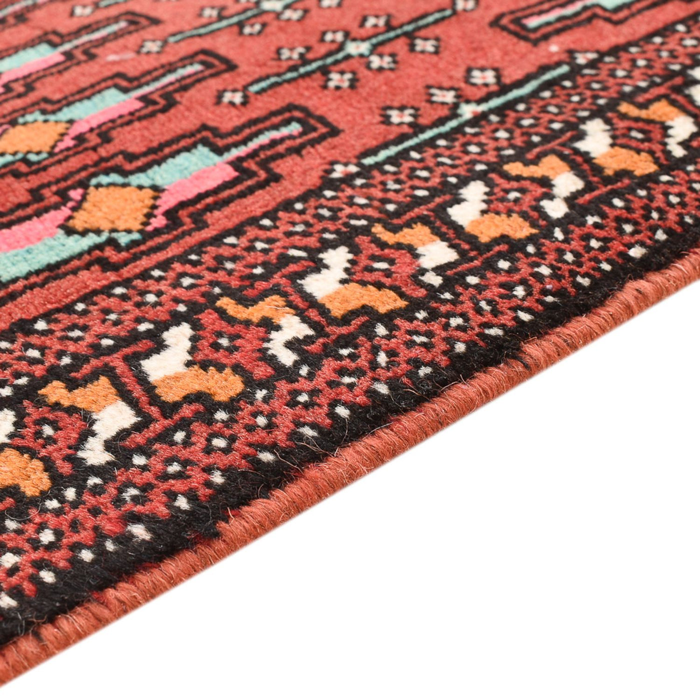 Tapete turquaman - 129 x 71 cm - vermelho