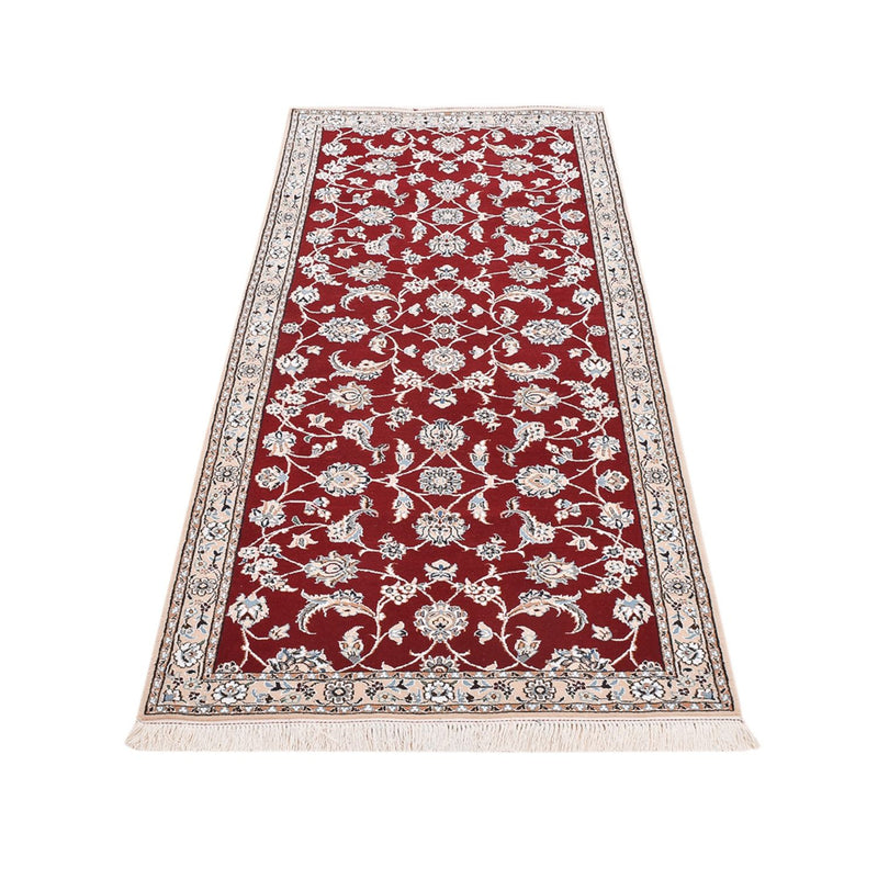 Corredor Tapete Persa - Nain - Royal - 215 x 90 cm - vermelho