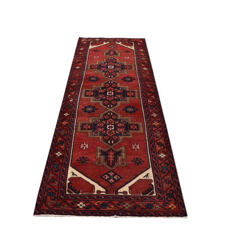 Corredor Tapete Persa - Bijar - 298 x 102 cm - vermelho